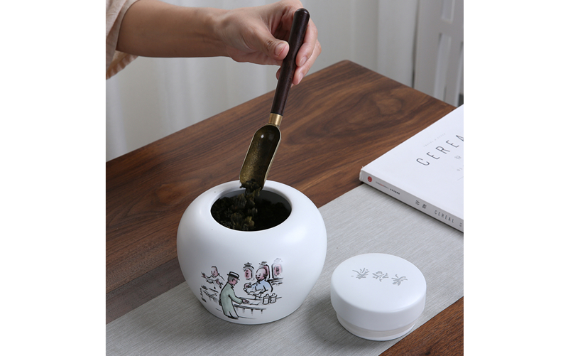 吴裕泰瓷质四季茶叶罐(春)